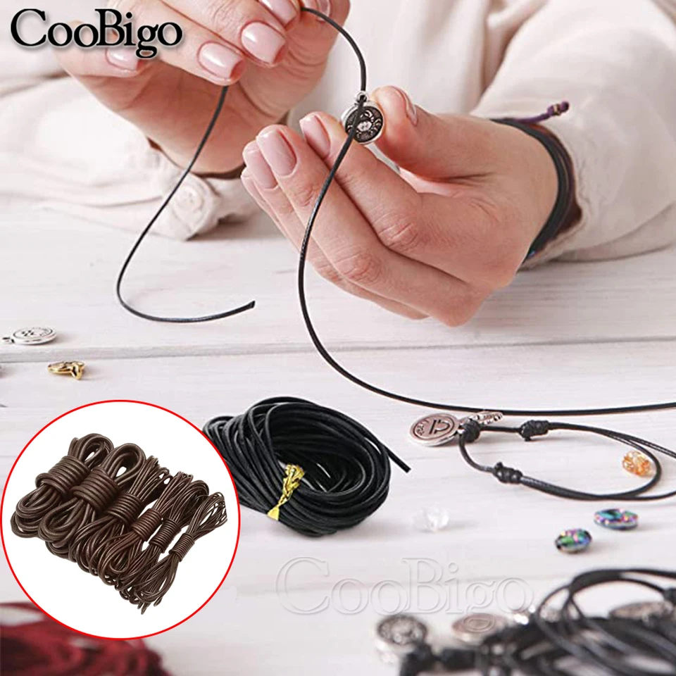 Rond De 2 Mm Véritable De Qualité Vaches Cuir Vert Foncé Cuir