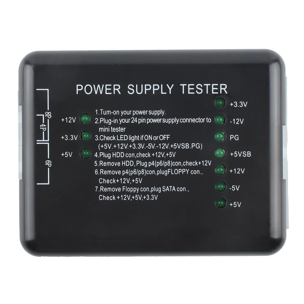 New Power Supply LED 20/24 Pin for PSU ATX SATA HDD Tester Checker Meter PC Computer Tester for PC-Power