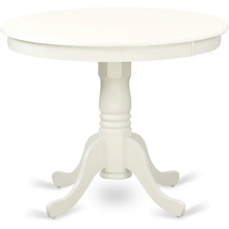 

East West Furniture ANAB3-LWH-02 антикварная столовая посуда из 3 предметов для небольших помещений содержит круглый кухонный стол с подставкой и 2
