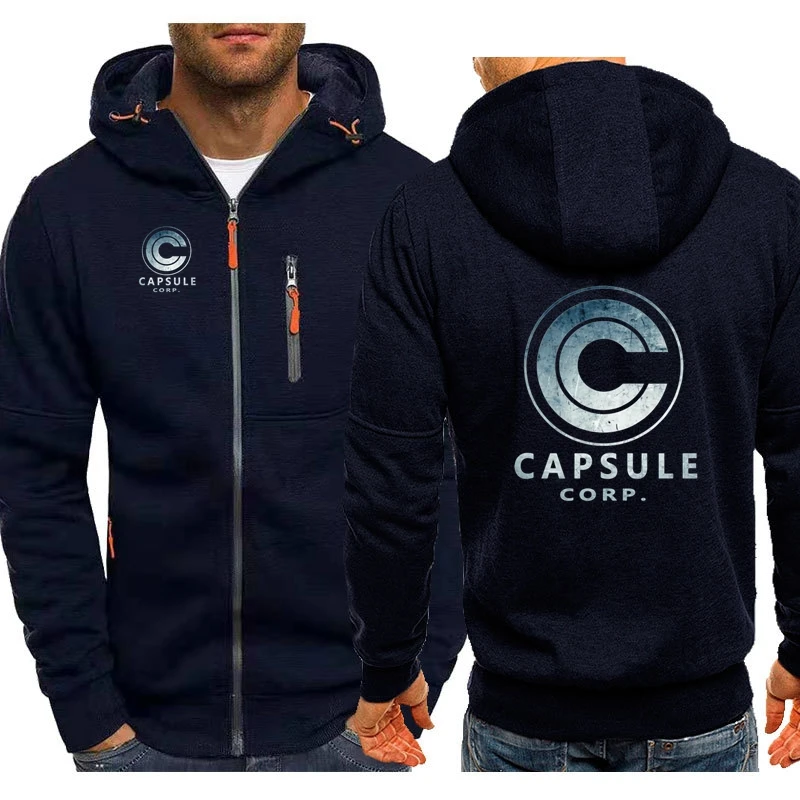 Anime Capsule Corp Super Goku Men Jackets Hoodies Coats Casual Zipper Sweatshirts S-4XL