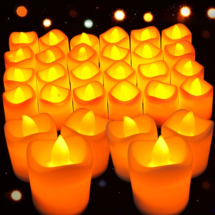 1/2/4/8Pcs LED Candle Wave Port Battery Operated  Fake Electric Candles Flameless Christmas Party Wedding Decoration Tealight