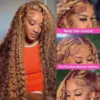 Perruques bouclées Highlight 13x6 Lace Front en cheveux humains, blond miel, Deep Wave, perruques 13x4 HD Lace, perruques 4x4 Remy en cheveux humains pour femmes 3
