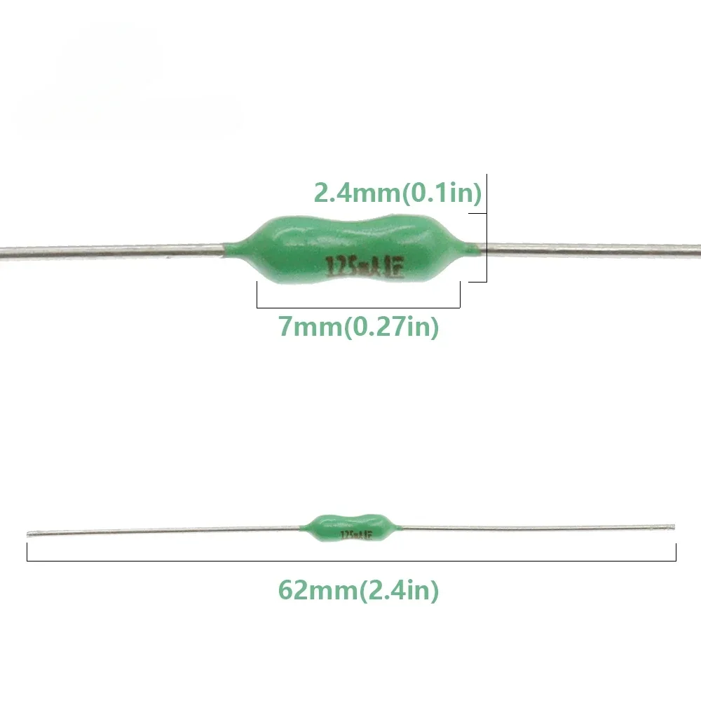 10PCS 2.4*7mm Axial Lead Green Fuse 125/250V 2.4 x 7 63mA 125mA 250mA 1A 2A 3A 4A 5A 7A 8A 10A Fast Blow PICO Resistance Fuse