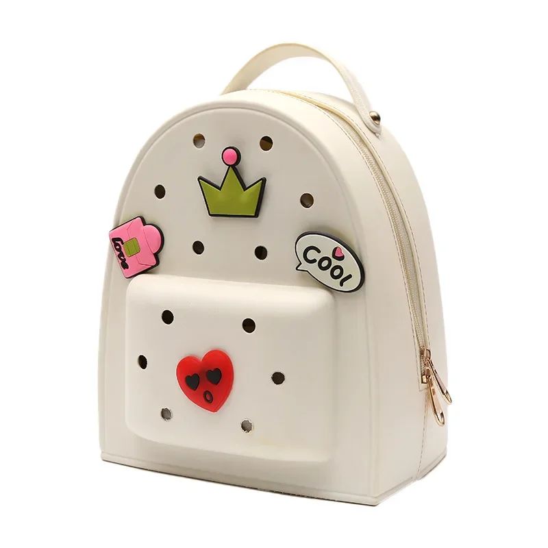 Cute Medium Size Cartoon Stamp Bucket Style Dual Shoulder Bag for Women Sweet Silicone Material Chinese Origin Backpack 2