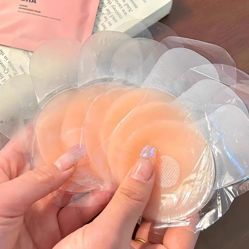 4pcs Silicone Lift Up Nipple Cover Women Intimates Flower Round Shape Chest Patch Invisible Reusable Self Adhesive Bra Stickers