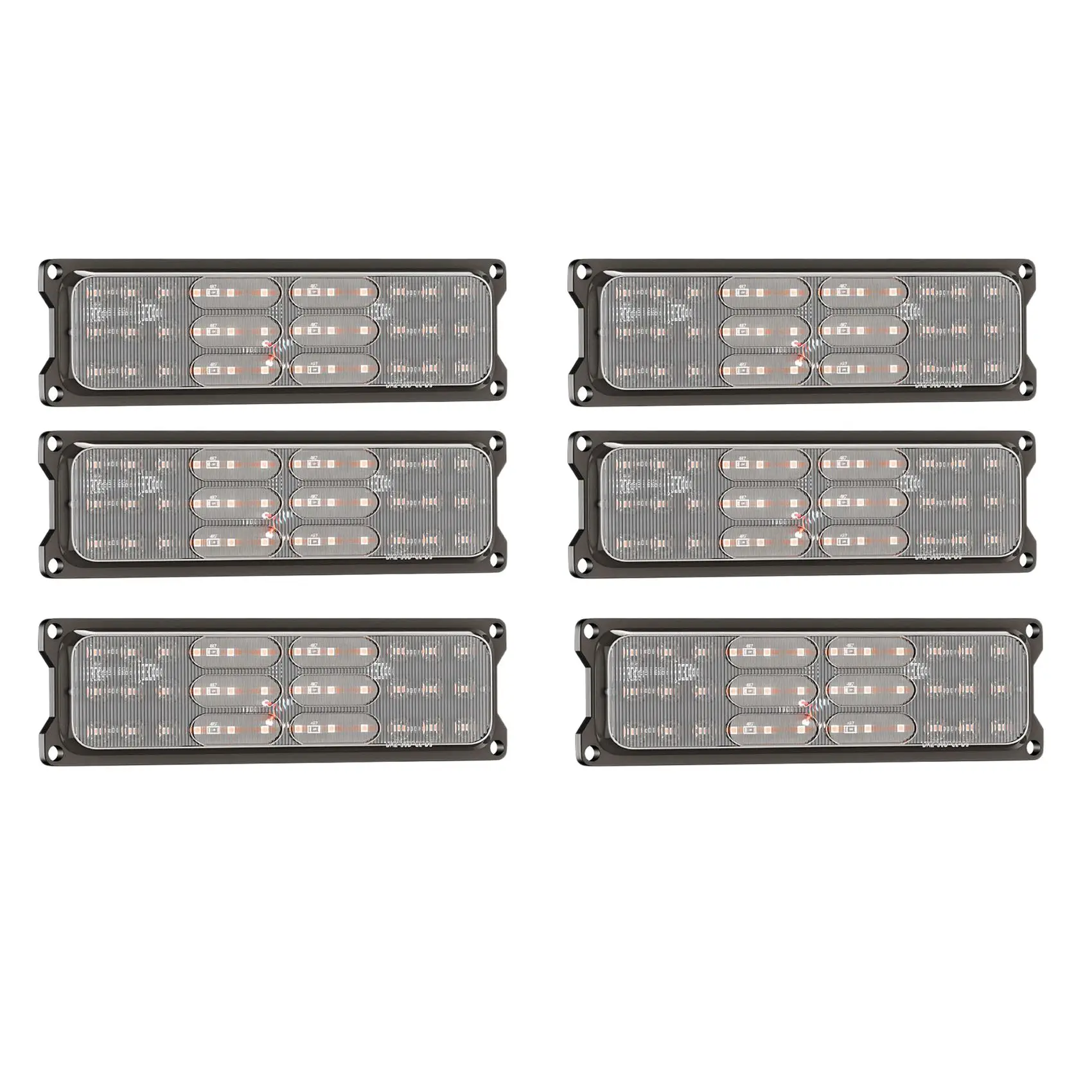 

6PCS Emergency Strobe Lights, 36 LED Warning Lights Front Grill Light Waterproof Flashing Strobe Light for Car