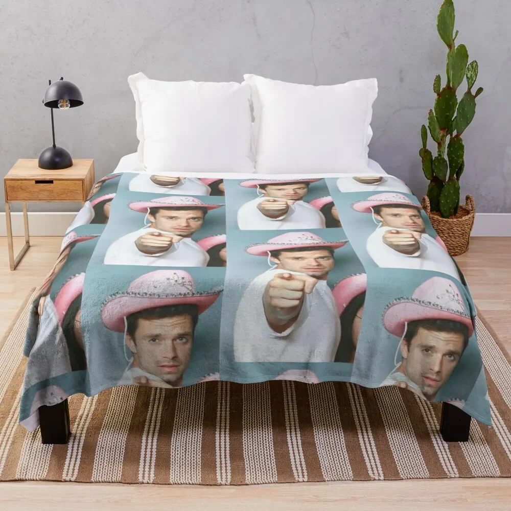 

Sebastian Stan Throw Blanket warm for winter Retros Blankets