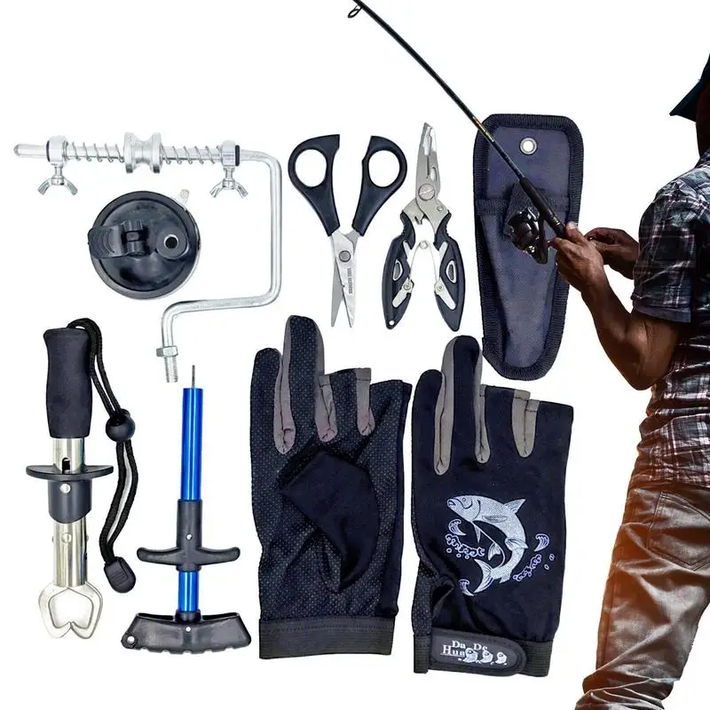 

Рыболовные инструменты, набор рыболовных принадлежностей для морской воды, рыболовный контроллер 6 шт., устойчивый к соленой воде, многофункциональный инструмент для удаления рыболовных крючков с