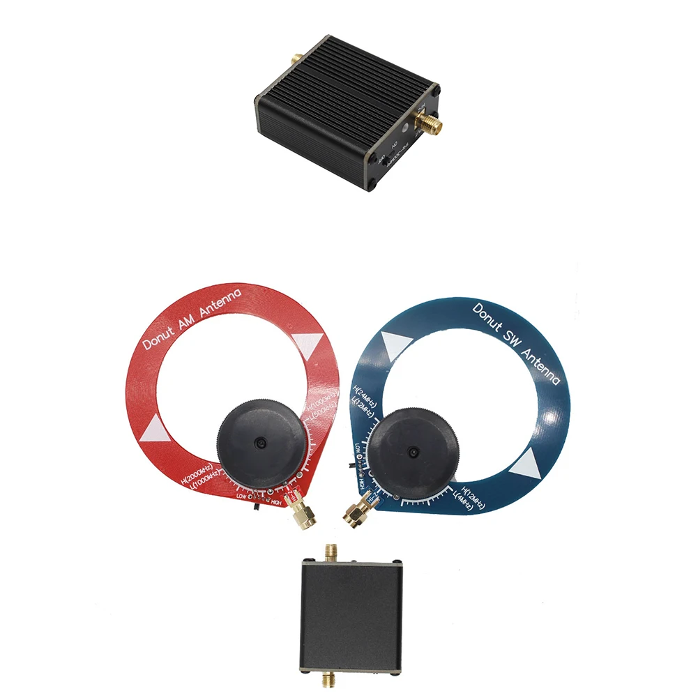 High Impedance Amplifier Donut Antenna 5V 600mA Donut SW AM Antenna for HackRF One Built-In 600mah Battery for SDR Walkie Talkie