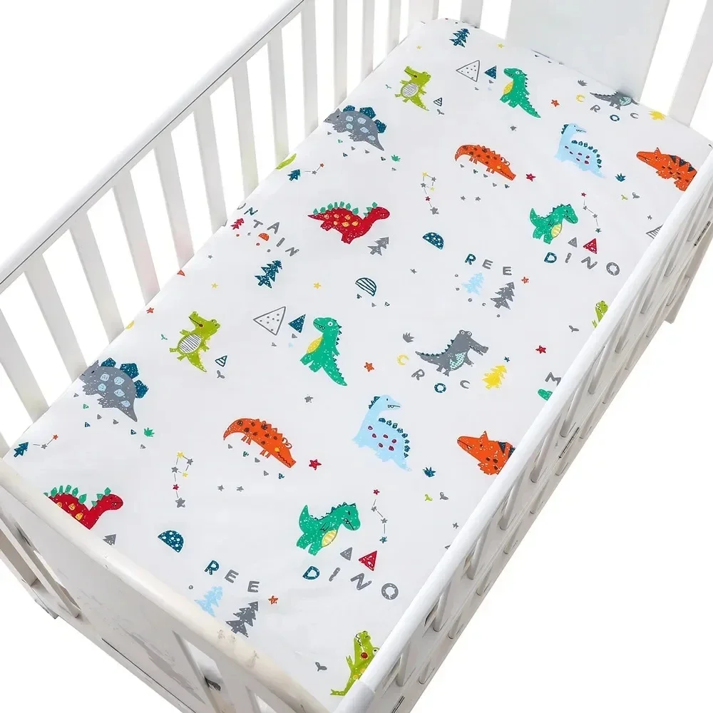 130*70 cm Lenzuola per culla Morbide coprimaterassi per lettino Stampa Set biancheria da letto per neonato Mini lenzuola per lettino per bambini in cotone - immagine 2