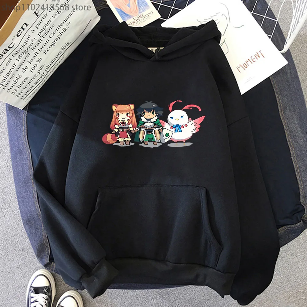 

Tate No Yuusha No Nariagari Hoodies Shield Hero Chibi Sweatshirts Anime Cartoon Tops Witner Women Clothes Harajuku Men Clothing