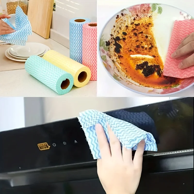 Space Saving Cleaning Rags 50/150 Pack Contemporary Super Absorbent Wet Dry Use Non-Woven Reusable Disposable