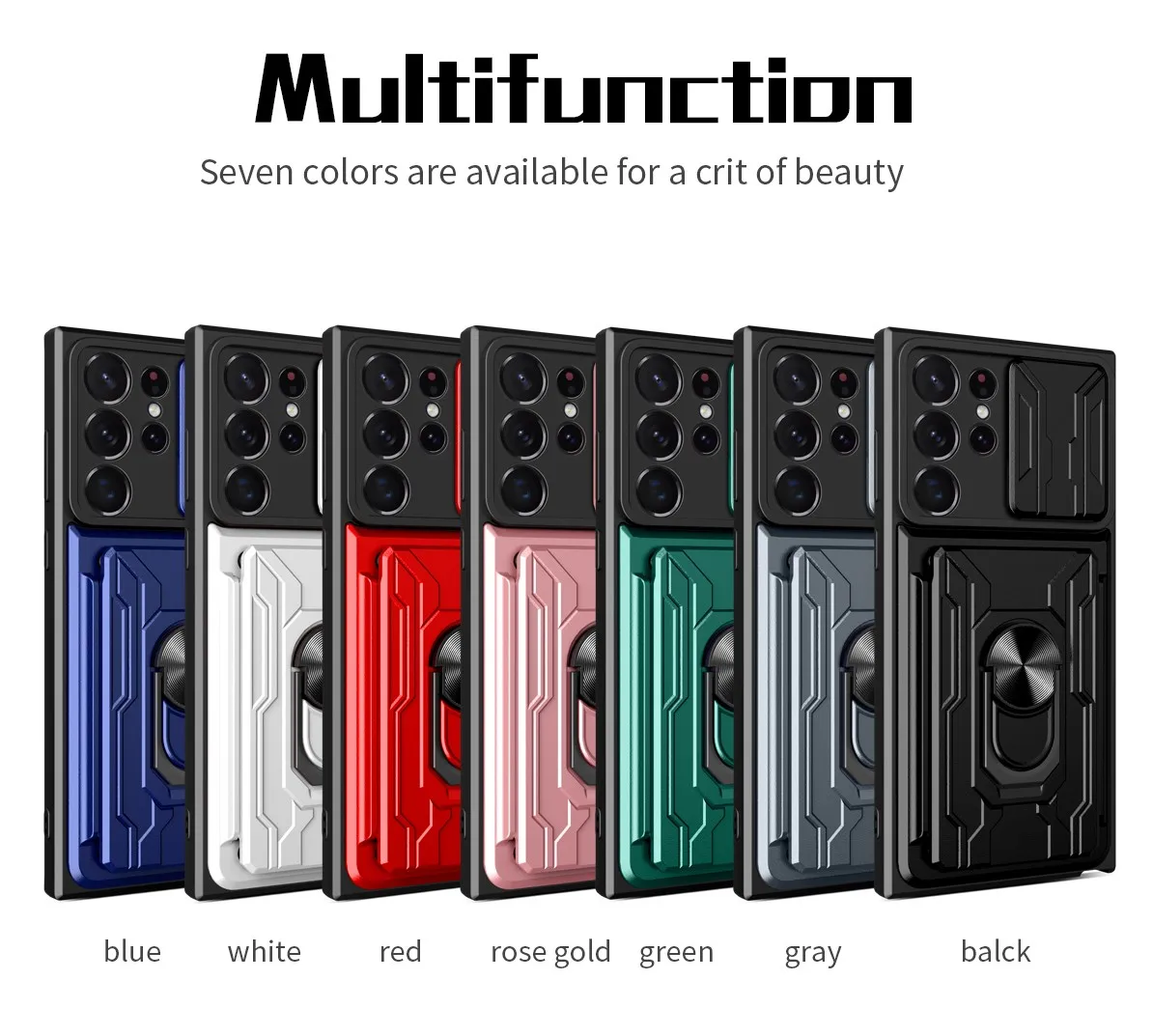 Case For Xiaomi Poco X6 X5 Pro 5G F3 F4 GT F5 5G M4 M5 M6 Pro X3 NFC X4 GT Grade Card Slot Cover Poco C40 Cover With Ring S1e3307e89f594fe398ae69bec555bfeea