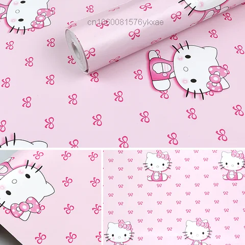 Y2k Sanrio Cartoon Hello Kitty Wallpaper For Kids Room Kawaii