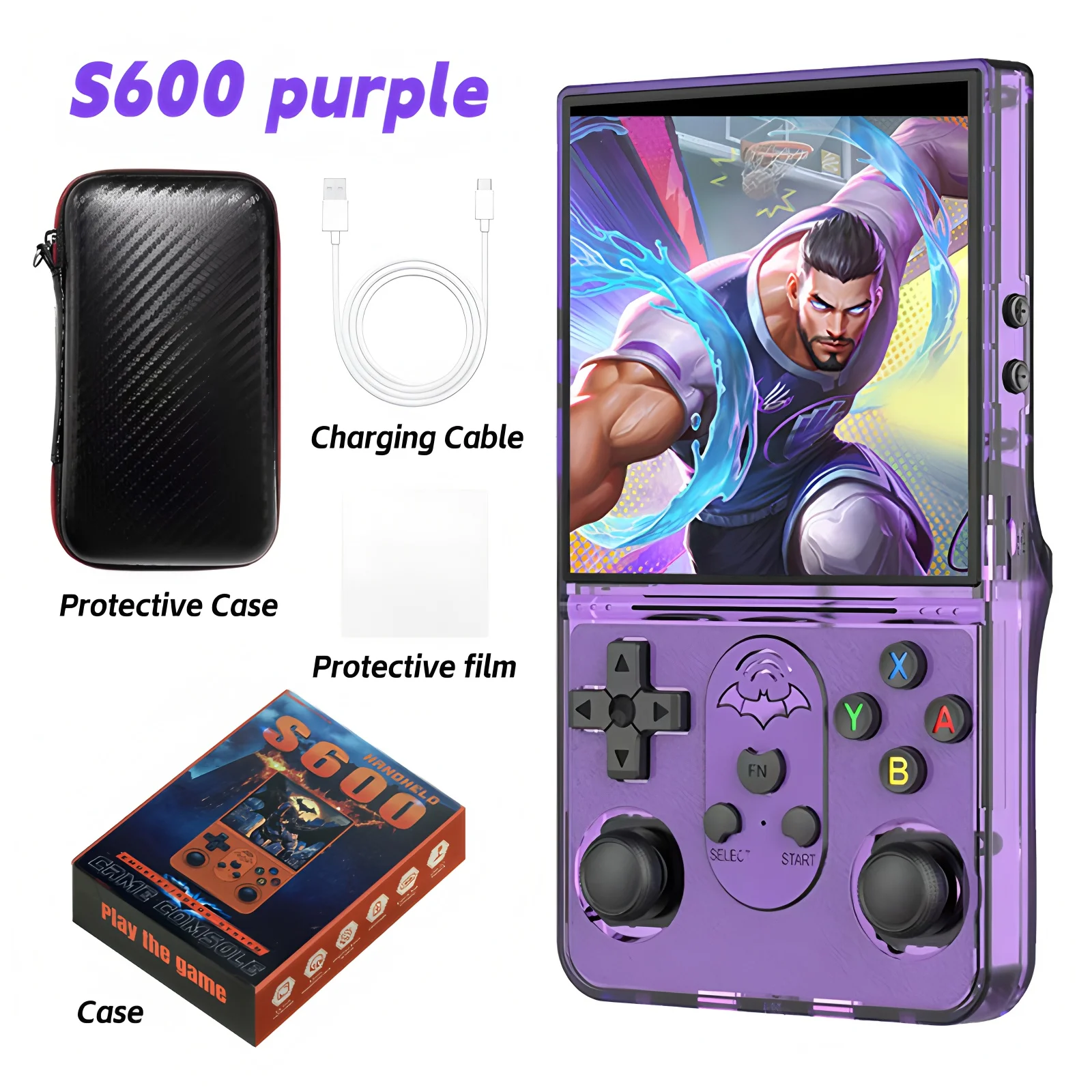 S600 Open Source Game Console 128G Retro Handheld Video Player Linux System 4.0Inch IPS Screen Portable Game Player 18000+ Games