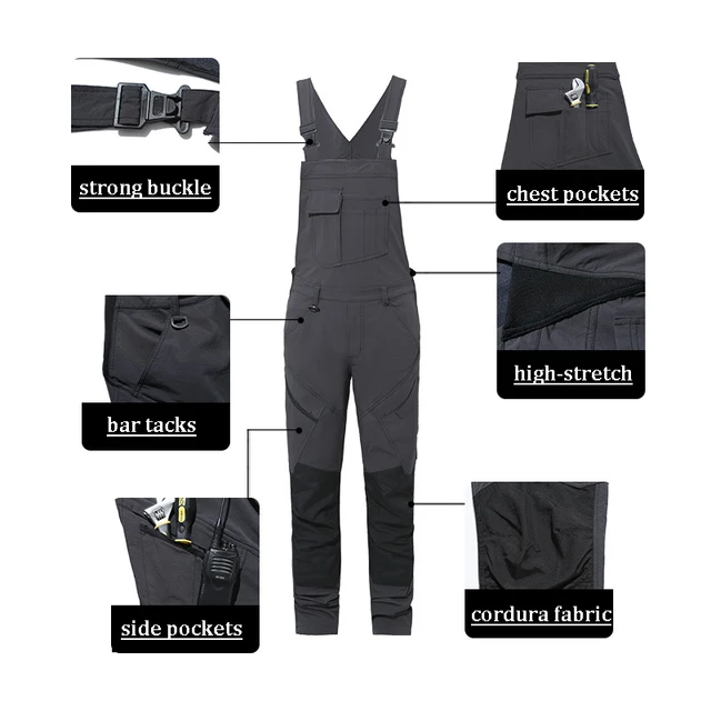 Durable Multi-Pocket Work Overalls