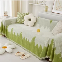 Simple Gradient Sofa Cover Cloth Chenille All-Season Dustproof Scratch-Proof Multifunctional Sofa Covers Blanket Decor Home 1