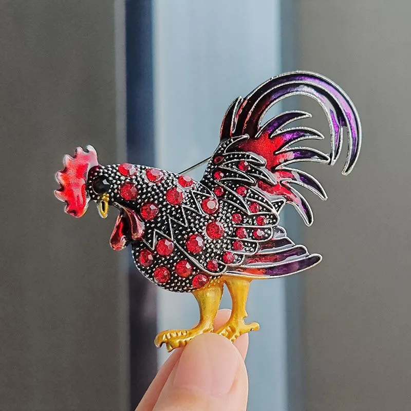 Broche émail Multicolore 5 Oiseaux – Cadeau Rétro, Accessoire Femme