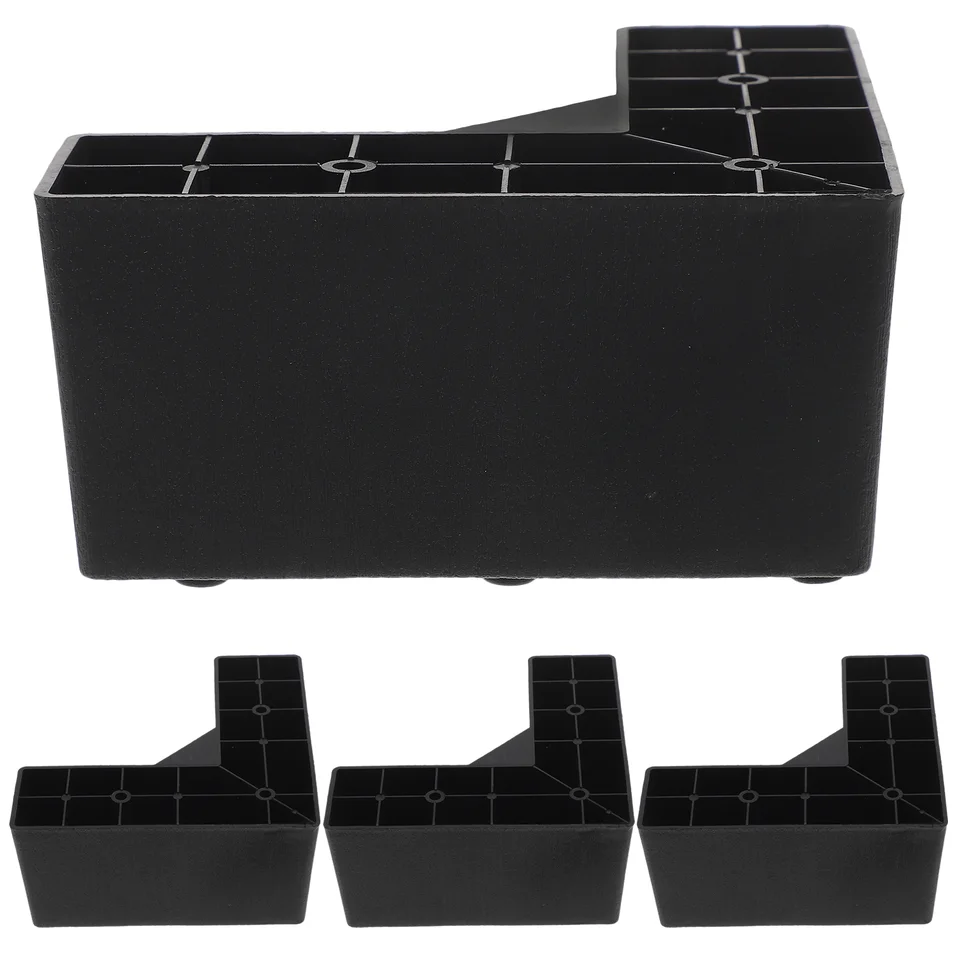 Set van 4 verstelbare meubelpoten, bedpoten steunvoeten, meubelvoeten vervangende poten bedframe accessoires, verstelbare hoogte 22 mm, sterk draagvermogen (wit 18 cm/7 inch) (zwart 18 cm/7 inch