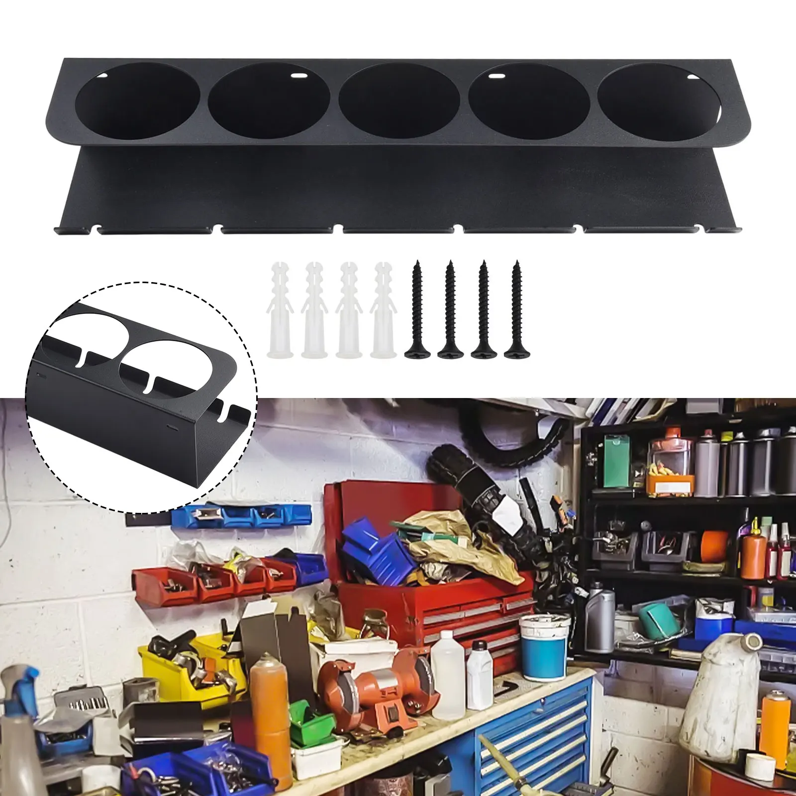 

Бутылки для чистки, органайзер для воздушных инструментов, см, подвесной аэрозольный держатель, Многофункциональный органайзер для гаража и рабочего места, примечание, Стандартное содержимое