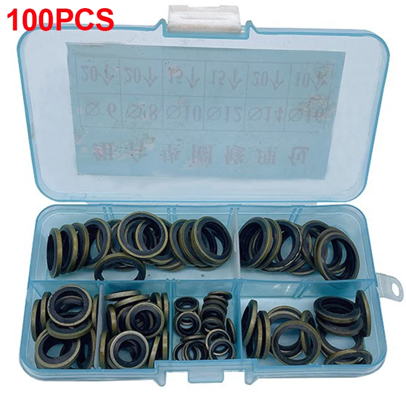 M6-M16 Sump Plug Gasket Car Oil Drain Screw Combined Sealing Washer Bonded Seal Gasket Oil Resistant O Ring Combination oil drain plug gasket oil drain plug seal washer o ring gasket sealing washers copper gasket combination