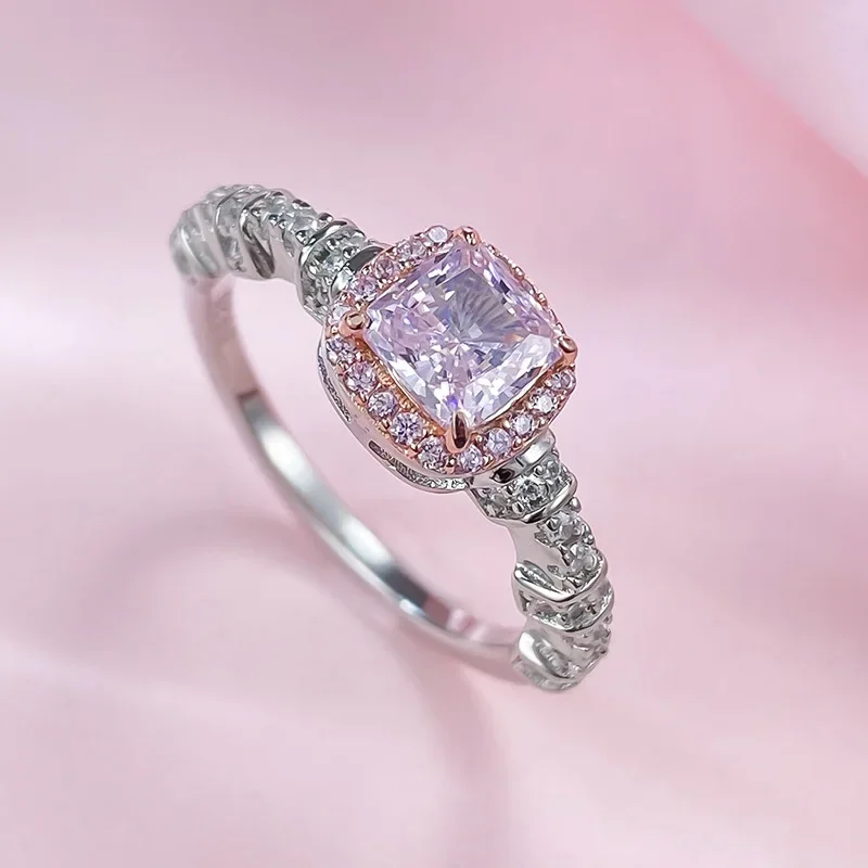 

Женское кольцо из серебра 925 пробы, с розовым бриллиантом, 5 Х5