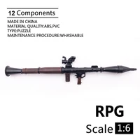 1:6 RPG Anti Tank Rocket Launchers Gun Model Coated Plastic Military Model Accessories For 12" Action Figure Display Collection 1