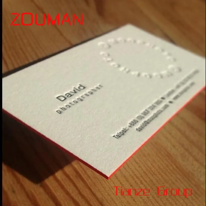 Custom , Letterpress/Embossing Color Edge Paper Business Card Printing