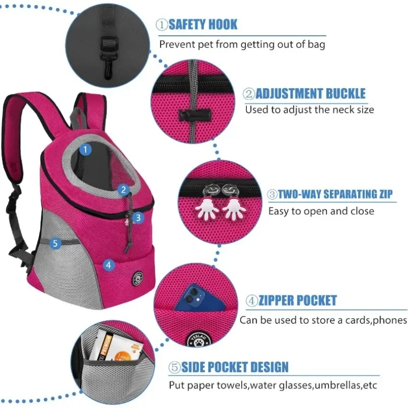 Pet Backpack For Small Medium Dogs Pet Dog Transport Backpack Travel Breathable Dog Carrier Puppy Carrier Pets Carrying Supplies