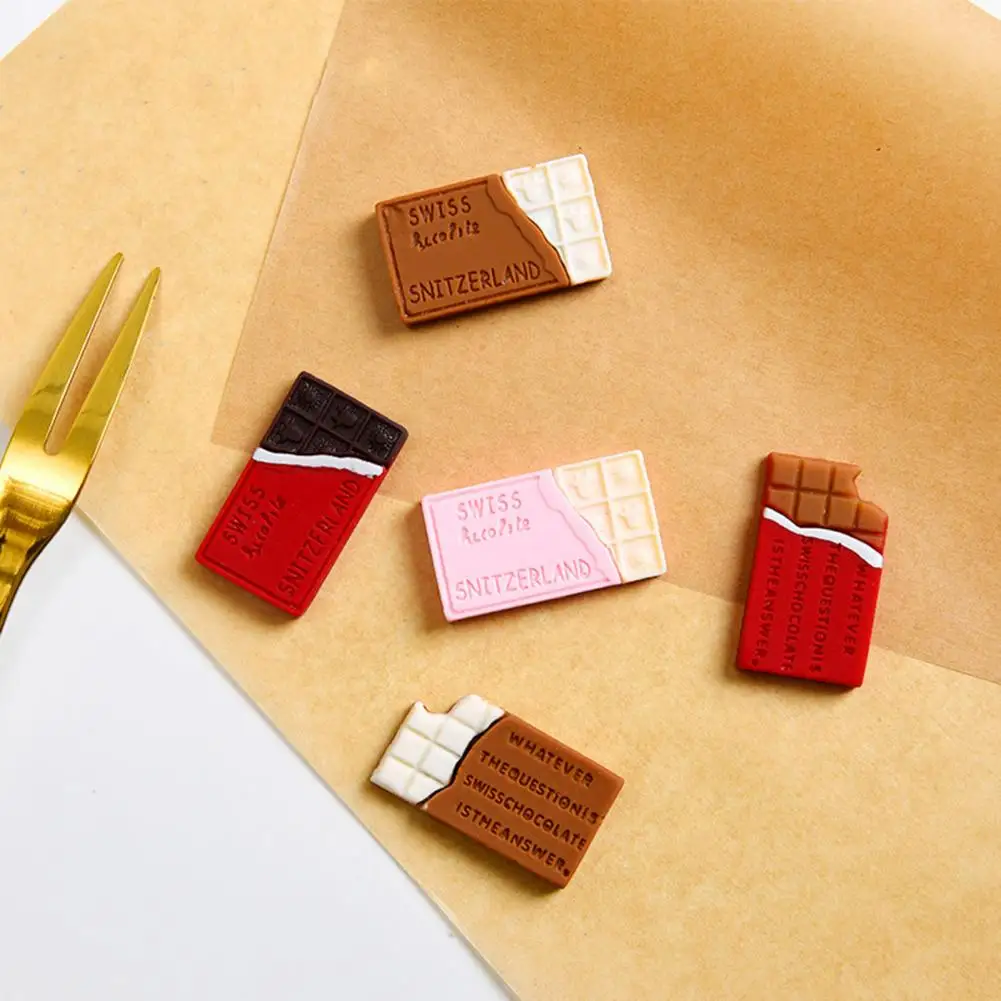 10Pcs Love Chocolate Charms Simulation 3D Dessert Food Mini Ornament Handmade Material Flat Back DIY Phone Case Accessories Deco