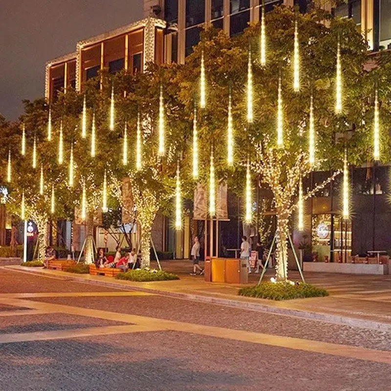 8/16/24/32Tube 50cm/30cm Meteor Shower Rain Lights Holiday String Light Garden Light Halloween Christmas Tree Wedding Decoration