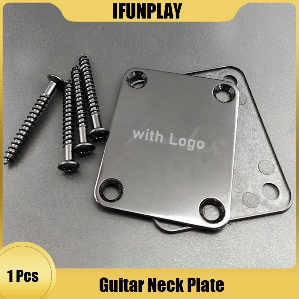 Black Chrome Electric Guitar Neck Plate Neck Plate For Tl Guitar Electric Guitar Neck Joint