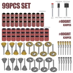 Versatile Sanding Drum Set with Mandrels and Bands - Assorted Grits (99pcs Set)