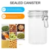 750ml Plastic Storage Container With Locking Clamp For Nuts Tea Leaves Sealed Canister Storage Bottle Home Storage ganization 4