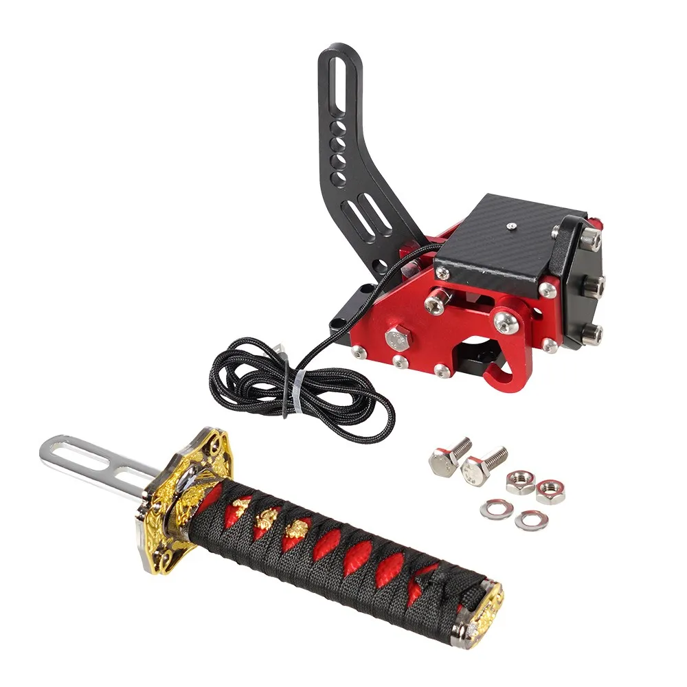 Katana Handbrake Pc Usb Square Plate Samurai Sword Peripheral 15 26Cm For Sim Racing Game G25/27/29 T300 T500 Red