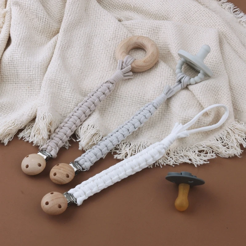 Chupete Vintage de ganchillo para bebé, cadena de Clip de cuerda de algodón  tejida, Clip de madera de haya para chupete, soporte para pezón, juguete de  dentición para bebé - AliExpress