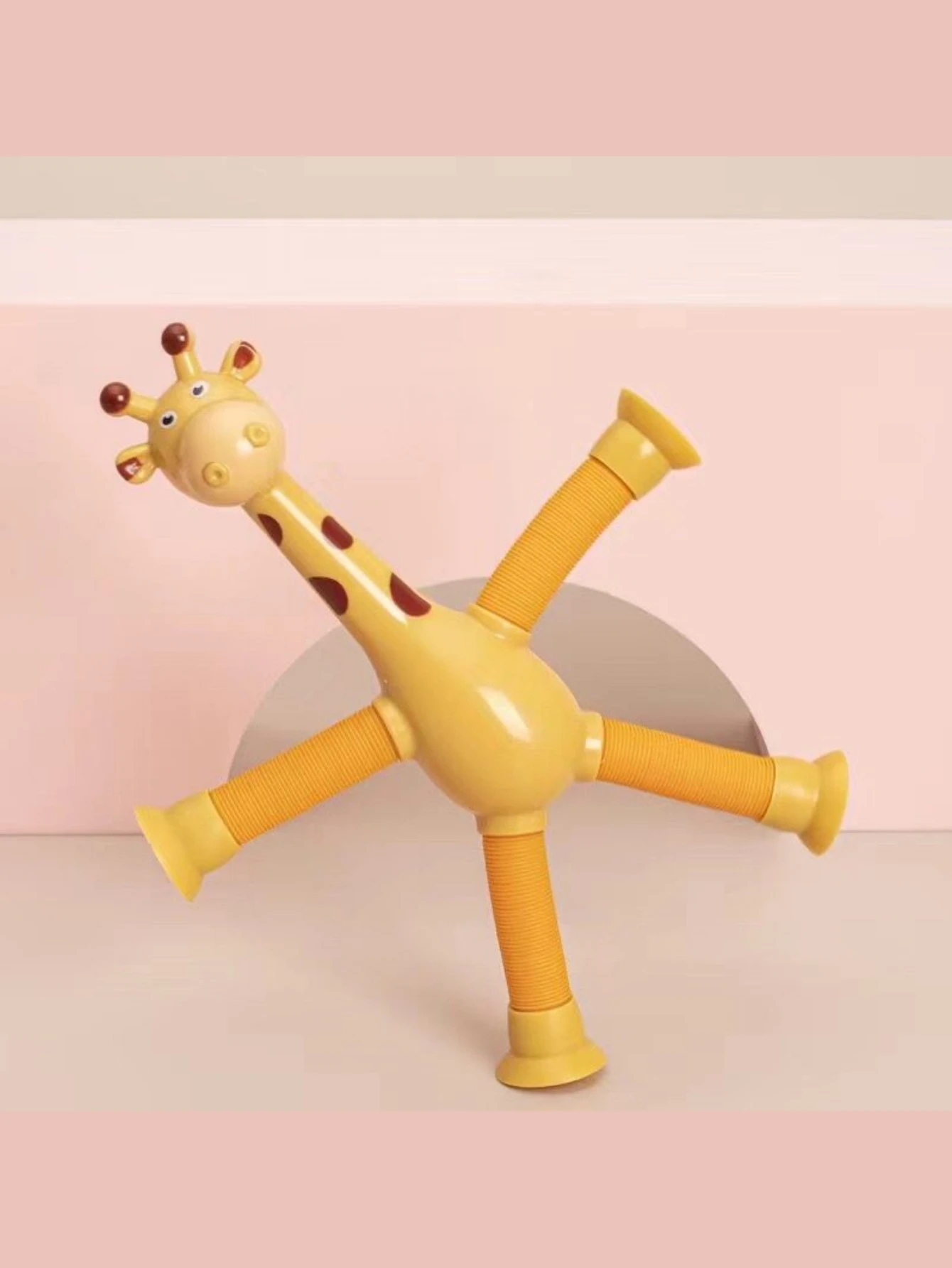 Suction cup giraffe telescopic and ever-changing luminous toy children's cartoon creative educational toy stretch telescopic suction cup toy