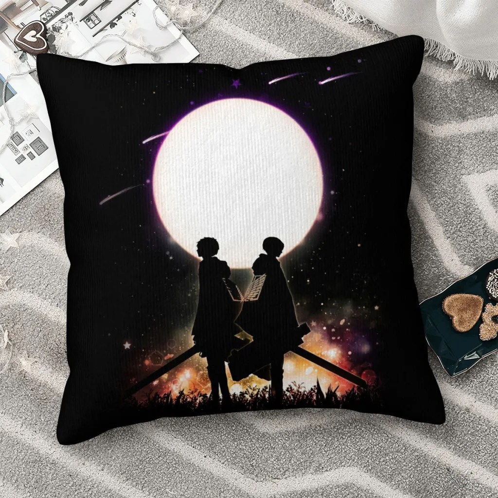 

Moonlight Cojines Attack on Titan Giant Fighting Anime Throw Pillow Case Cushion Covers Home Sofa Chair Decorative Backpack