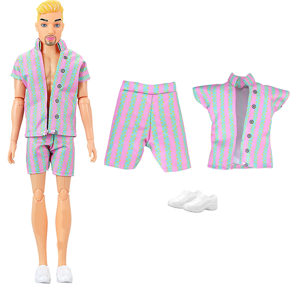Nk 1 Set Prince Fashion Shorts Clothes Cool Daily Wear + Scarpe Bianche Per Accessori Per Bambole Barbie Fidanzato Per Ken Doll Gift Toy
