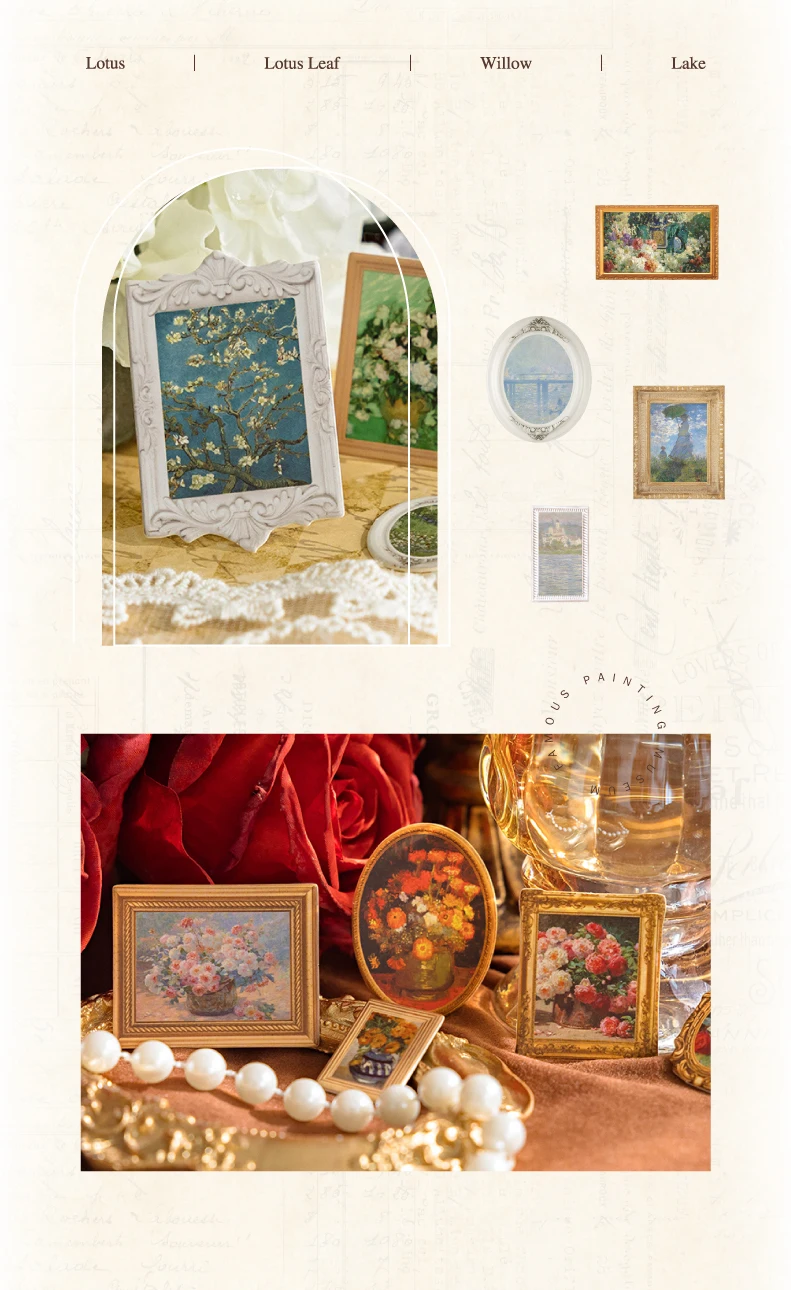 2 Stück 3D stereoskopische gestanzte Aufkleber berühmte Malerei Museum Dekor handgemachte Scrapbooking Material Tagebuch Album Bastelbedarf – Detail 16