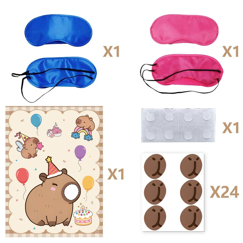 Neues Capybara-Geburtstagsparty-Dekorationsset für Kinder und Mädchen, Capybara-Geburtstagsparty-Teller, Servietten, Tassen, Tischdecke, Party-Geschenkset – Detail 18