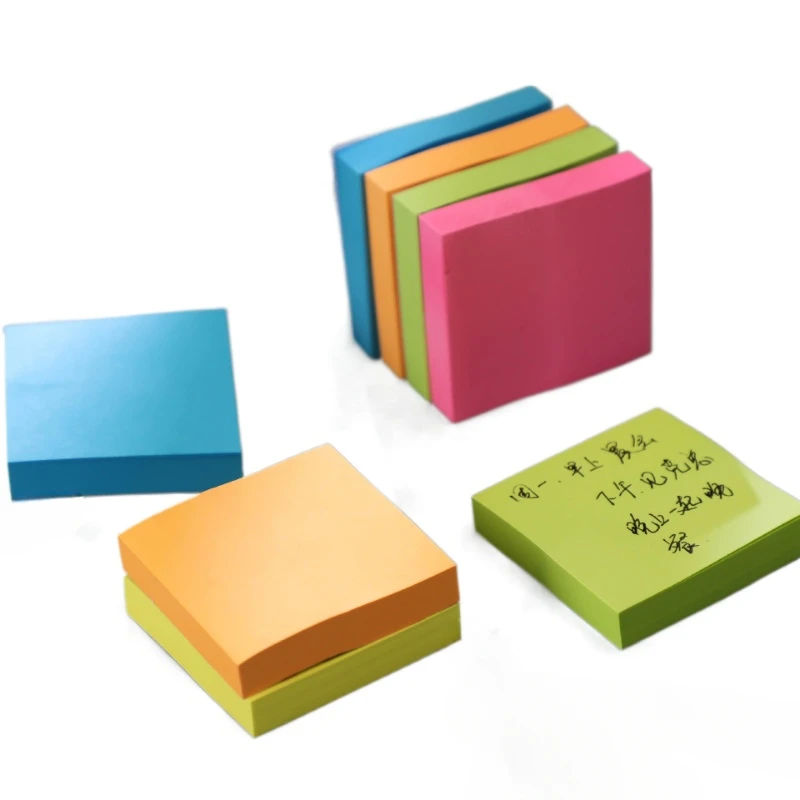 

100Sheets/pc Self-adhesive Memo Pad Candy Color Sticky Note for Staff Students Notepad Stationery Office Accessories 76x76mm