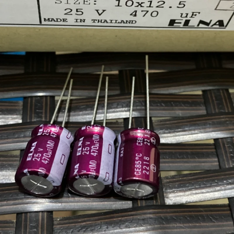 

5 шт., аудио конденсатор ELNA 470 мкФ 25 в 470 мкФ 10x12 RA3, фиолетовый, красный, Халат