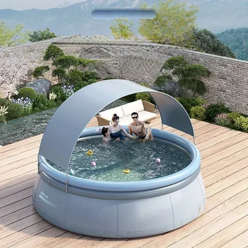 Large Inflatable Family Pool with Sun Shade 1