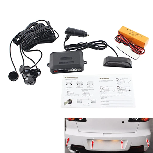 Kit de sensor de estacionamiento inalámbrico, sistema de radar inverso con  4 sensores de respaldo de automóvil, pantalla LED inalámbrica de distancia