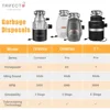 3/4 HP Garbage Disposals with Sound Reduction,Food Waste Coutinuous Feed Garbage Disposal with Power Cord 5
