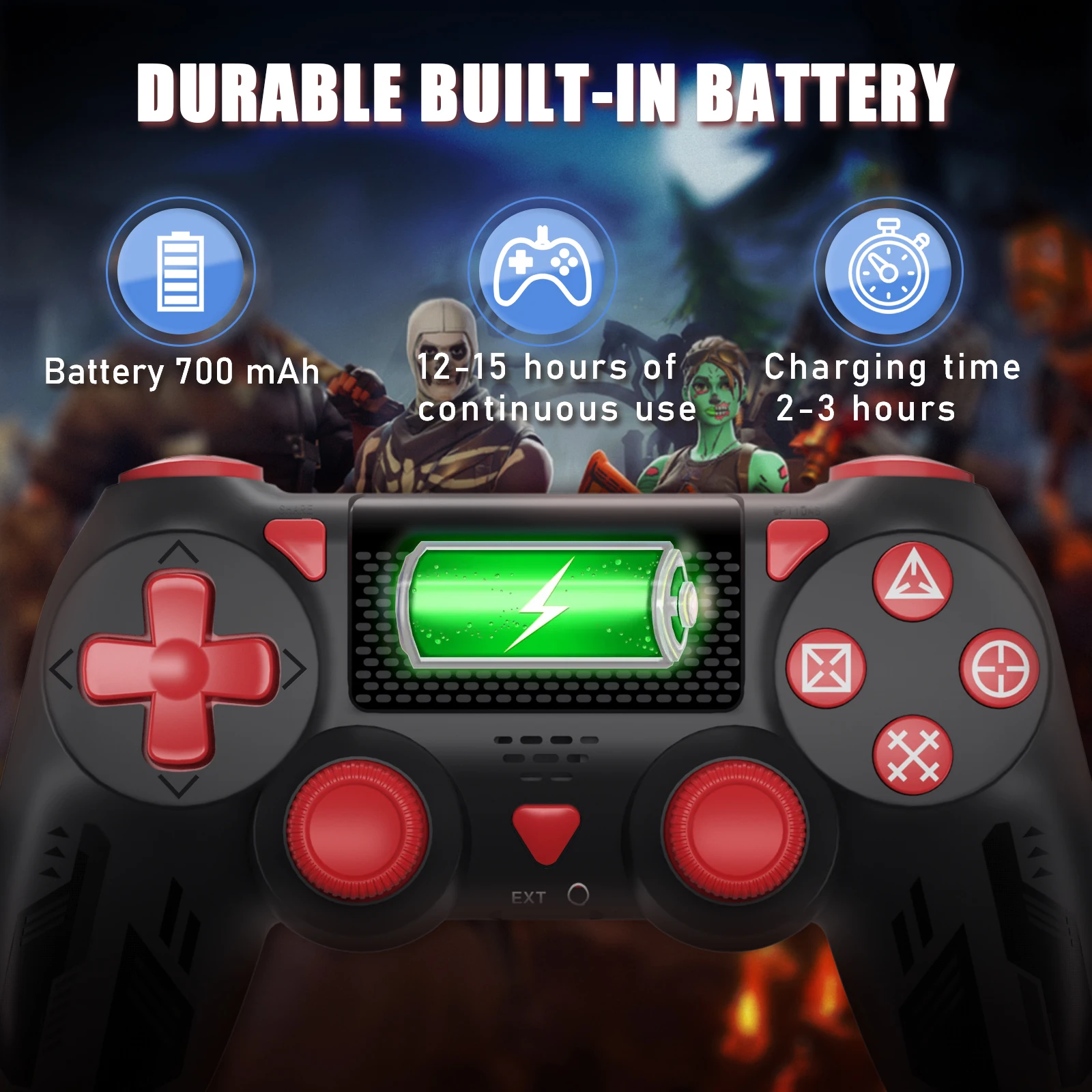 Wireless Game Controller Compatible For PS4/PS4 Slim with Enhanced Dual Vibration/Analog Sticks/6-Axis Motion Sensor