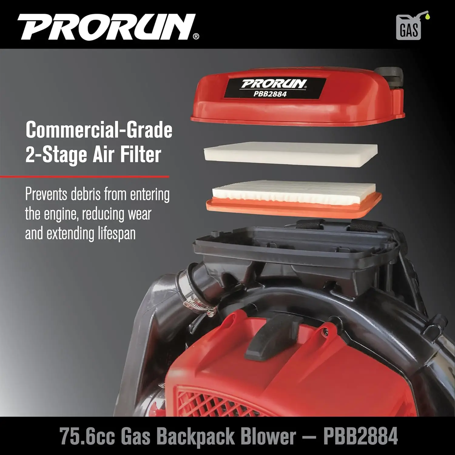Air Blower 75.6cc 1020 Cfm 240 Mph Gas Powered 2 Cycle Backpack Leaf Blower Anti Vibration System Easy Maintenance