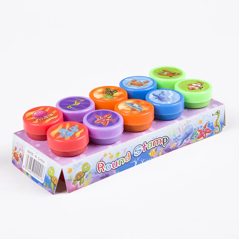 10pcs Assorted Stamps For Kids Toys Educational Animal Self Ink Stamps Kids  Party Favors Children Stamp Set 3 Years Toddler Toys