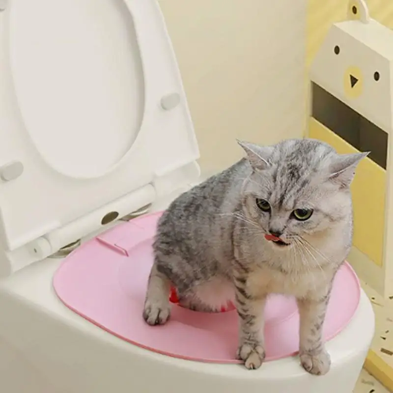 고양이 화장실 훈련 시스템 고양이 화장실 훈련 키트 재사용 가능한 고양이 모래통 화장실 시트 사용법 가르치기 고양이 훈련 시트 도구